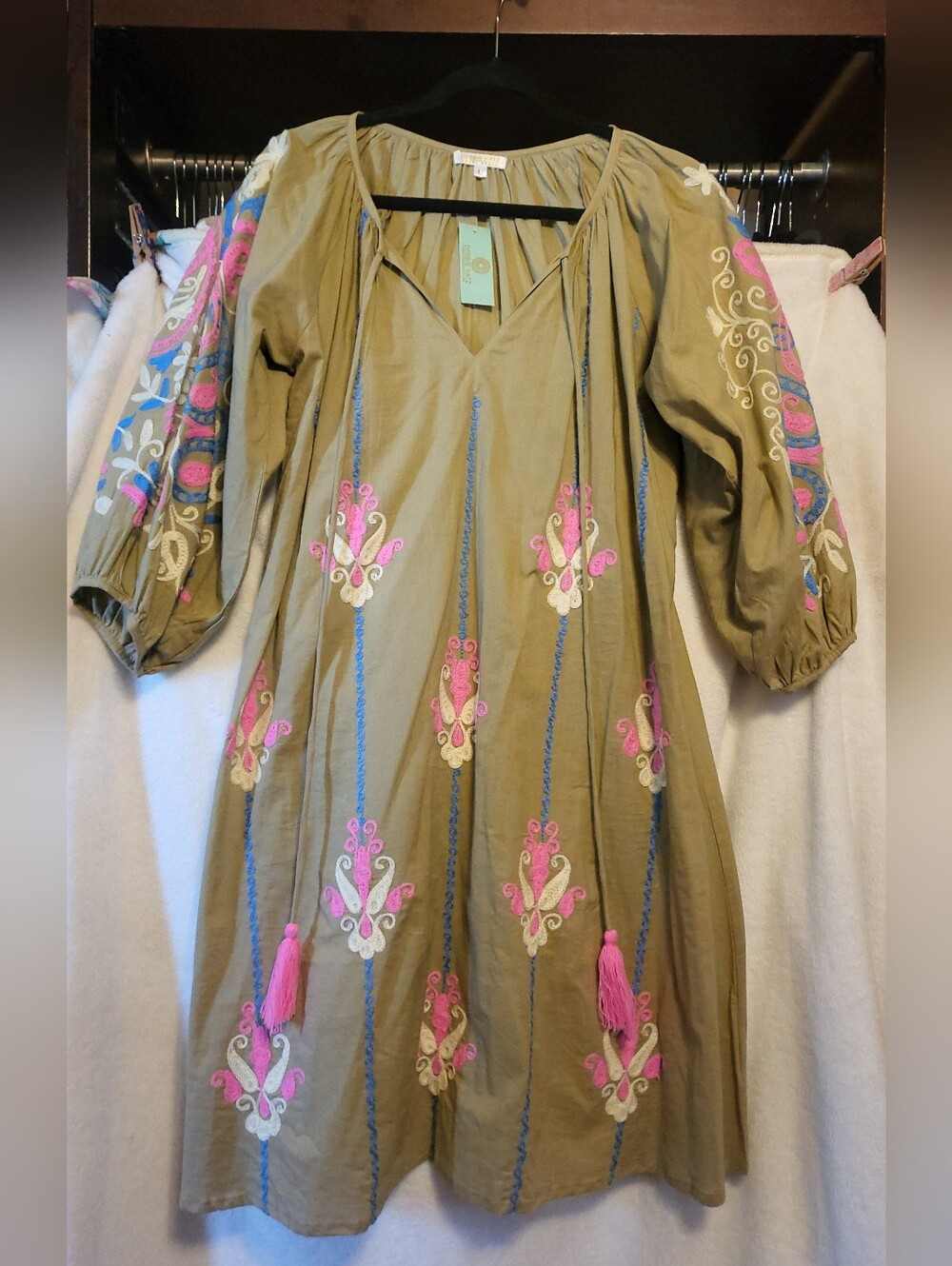 NWT Debbie Katz South Beach Tunic Cover-up Boho Dress Size Large